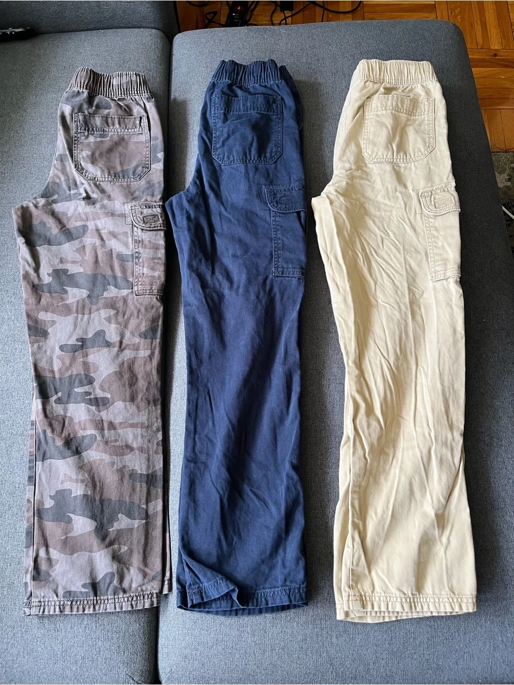3 Pairs The Children’s Place Boys Cargo Pants Size 12 Navy Khaki Camo Uniform